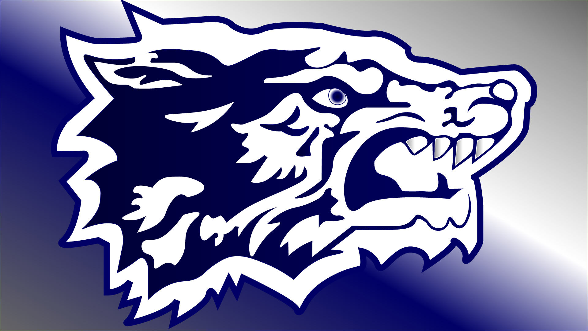 OEHS Wolves Logo on a blue to silver gradient. 